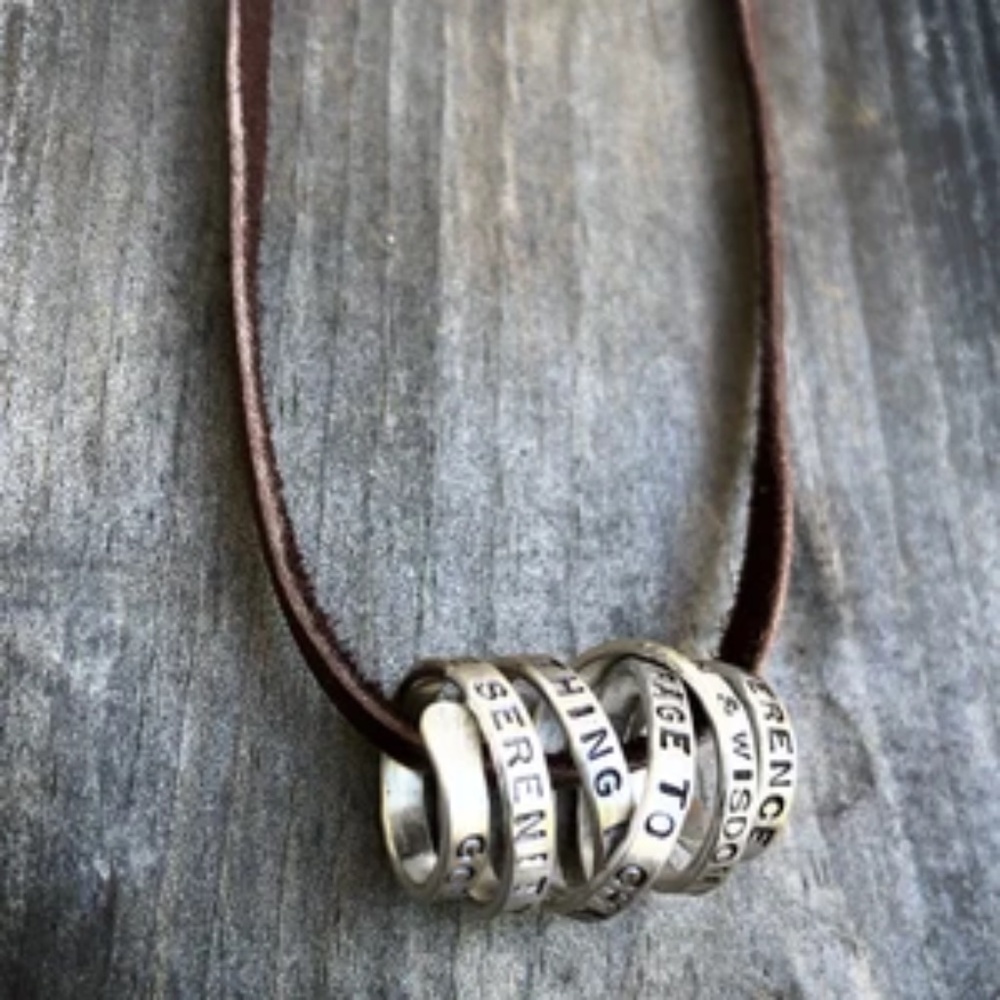 Serenity Prayer Necklace/Inspirational Sobriety/Recovery Celebration Jewelry